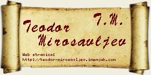 Teodor Mirosavljev vizit kartica